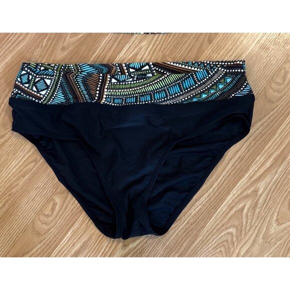 Christina Bathing Suit Halter Swim Top & High Waist Bottom Set Sz14 Tribal Print - Picture 8 of 11